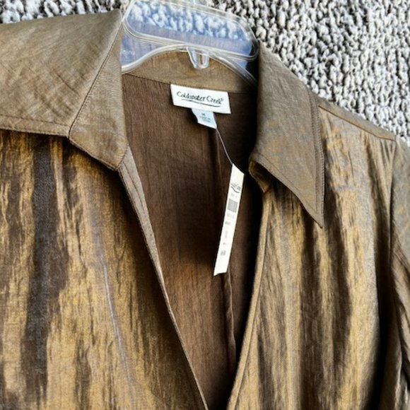 COLDWATER CREEK Bronze Waist Tie Blouse - Picture 4 of 6